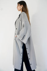 LAYAL - LONG BLAZER COAT - Black & white