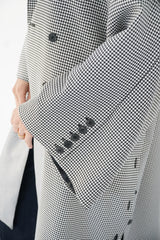 LAYAL - LONG BLAZER COAT - Black & white