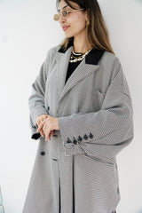 LAYAL - LONG BLAZER COAT - Black & white