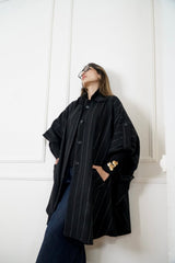 ADA - Cape Trench coat - Black - Modestories