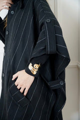 ADA - Cape Trench coat - Black - Modestories