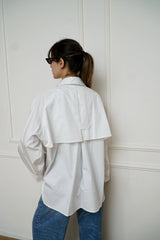 AYLA - Oversized shirt - White - Modestories