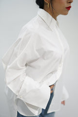 BLOOM - Oversized button down shirt (Pearl) - Modestories