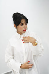 BLOOM - Oversized button down shirt (Pearl) - Modestories