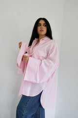 DANA - Oversized shirt - Pink - Modestories