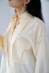 DANA - Oversized shirt -Yellow - Modestories