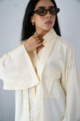DANA - Oversized shirt -Yellow - Modestories