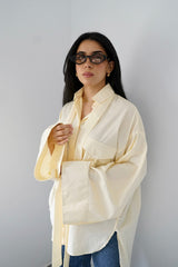 DANA - Oversized shirt -Yellow - Modestories