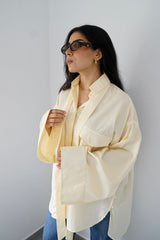 DANA - Oversized shirt -Yellow - Modestories