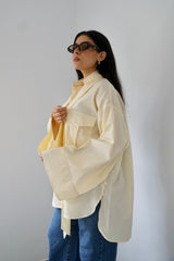 DANA - Oversized shirt -Yellow - Modestories