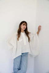 JOURI - CAPE CUT SHIRT - WHITE - Modestories