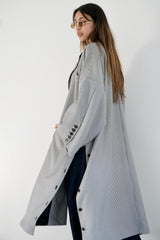 LAYAL - LONG BLAZER COAT - Black & white - Modestories