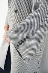 LAYAL - LONG BLAZER COAT - Black & white - Modestories