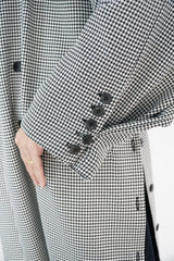 LAYAL - LONG BLAZER COAT - Black & white - Modestories