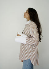 LULU - Oversized shirt with stripes - Modestories