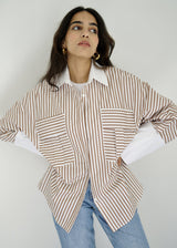 LULU - Oversized shirt with stripes - Modestories