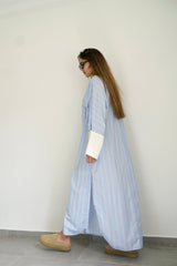 LUMA - Oversized Shirt dress - Blue - Modestories