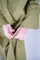 LUMA - Oversized Shirt dress - Olive green - Modestories