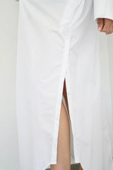 LUMA - Oversized Shirt dress - White - Modestories