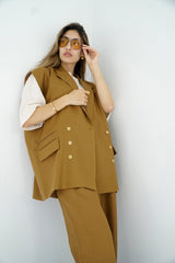 NALA - Matching tailored set - Camel - Modestories