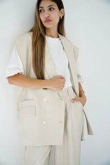 NALA - Matching tailored set - light beige - Modestories