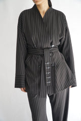 TARA - Black & White Striped Tailored Set - Modestories