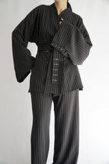 TARA - Black & White Striped Tailored Set - Modestories