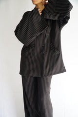 TARA - Black & White Striped Tailored Set - Modestories