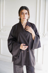 TARA - Tailored Matching Set - Dark aubergine - Modestories