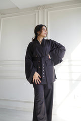 TARA - Tailored Matching Set - Dark aubergine - Modestories