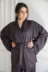 TARA - Tailored Matching Set - Dark aubergine - Modestories