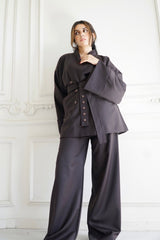 TARA - Tailored Matching Set - Dark aubergine - Modestories