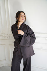 TARA - Tailored Matching Set - Dark aubergine - Modestories