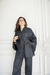 TARA - Tailored Matching Set - Dark grey - Modestories