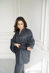 TARA - Tailored Matching Set - Dark grey - Modestories