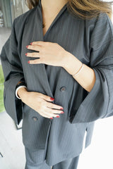 TARA - Tailored Matching Set - Dark grey - Modestories