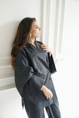TARA - Tailored Matching Set - Dark grey - Modestories