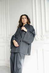 TARA - Tailored Matching Set - Dark grey - Modestories