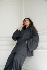 TARA - Tailored Matching Set - Dark grey - Modestories