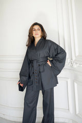 TARA - Tailored Matching Set - Dark grey - Modestories