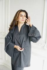 TARA - Tailored Matching Set - Dark grey - Modestories