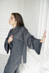 TARA - Tailored Matching Set - Dark grey - Modestories